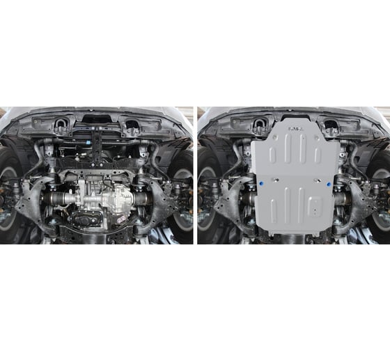 Защита радиатора + картера + комплект крепежа Rival для Toyota Land Cruiser 300, алюминий 333.9551.1