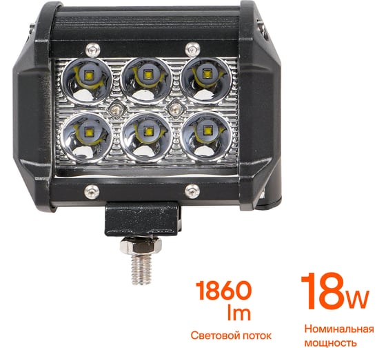 Светодиодная фара (балка) двухрядная Airline 6 LED направленный свет, 18W, 98x78x65, 12/24V ALED040