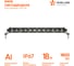 Светодиодная фара (балка) однорядная Airline 12 LED, направленный свет, 18W, 343x30x47, 12/24V ALED063 2