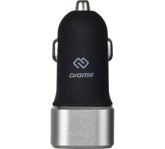 Универсальное автомобильное зарядное устройство DIGMA DGCC-2U-QC3.0-BS 3A+2.4A (QC), черный 1079221