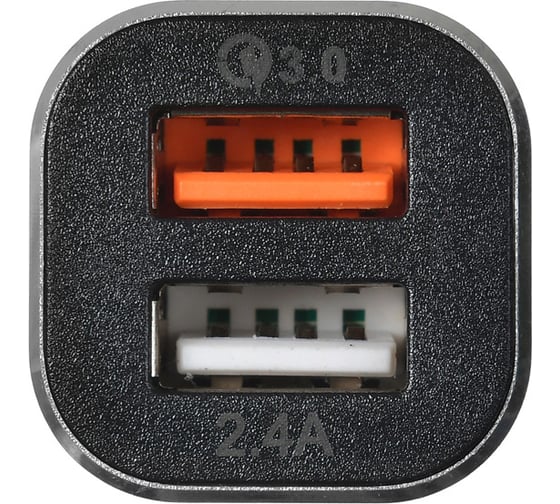 Универсальное автомобильное зарядное устройство DIGMA DGCC-2U-QC3.0-BS 3A+2.4A (QC), черный 1079221