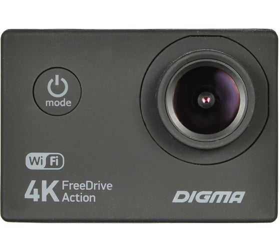 Видеорегистратор DIGMA FreeDrive Action 4K WiFi черный, 8Mpix 2160x3840 2160p, 150 гр. 1132275 22082895