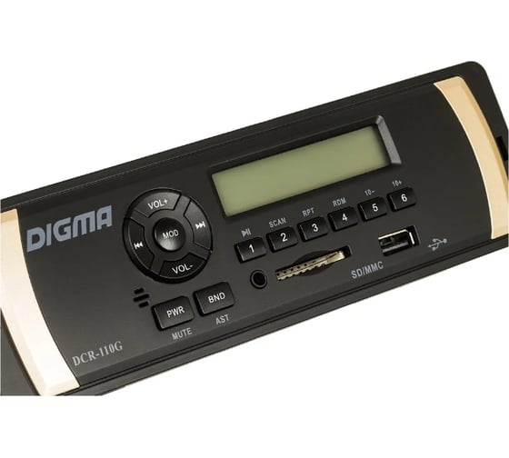 Автомагнитола DIGMA DCR-110G 1DIN 4x45Вт 479882