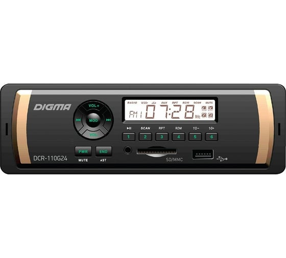 Автомагнитола DIGMA DCR-110G24 1DIN 4x45Вт 480605 1