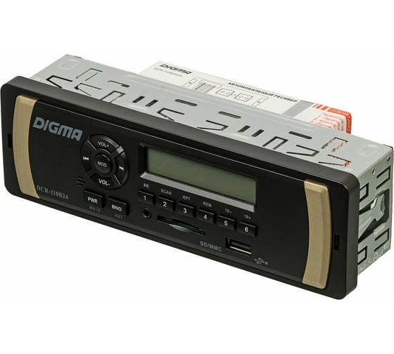 Автомагнитола DCR-110B24 1DIN 4x45Вт DIGMA 480604