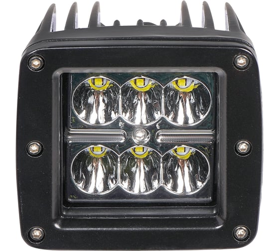 Светодиодная квадратная фара Airline, 6 LED направленный свет, 18W, 82x75x75, 12/24V ALED009
