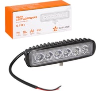 Светодиодная прямоугольная фара Airline 6 LED направленный свет, 18 Вт, 157x42x40 мм, 12/24 В ALED004