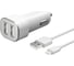 Автомобильное зарядное устройство Deppa 2 USB, 2.4А + кабель Lightning, MFI, белый 11291 1