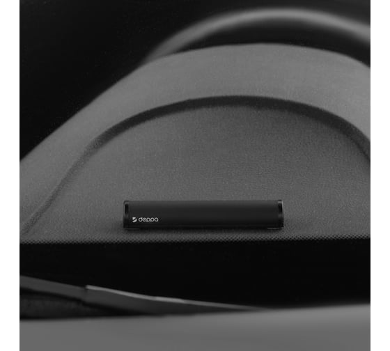 Парковочная автовизитка с номером телефона Deppa Parking Card Alum алюминий, черный 47201