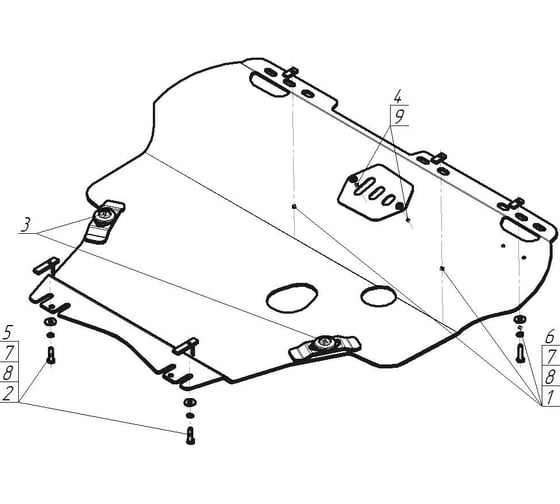 Алюминиевая защита ООО Трио Сервис MOTODOR 5 мм Д, КПП Ford Focus III 30705