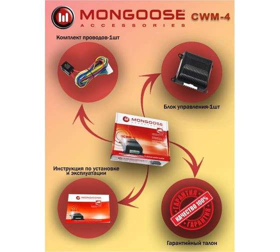 Модуль управления Mongoose стеклоподъемниками CWM-4 4620739411371 MongooseCWM-4