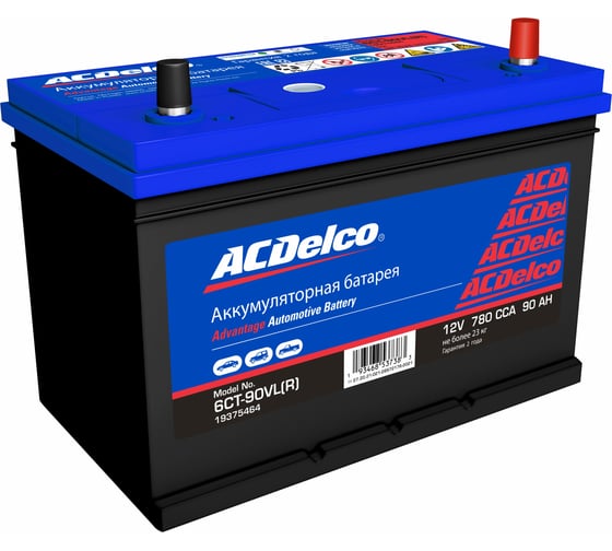 Аккумулятор ACDelco Asia 90-З-R Обратная Полярность 19375464