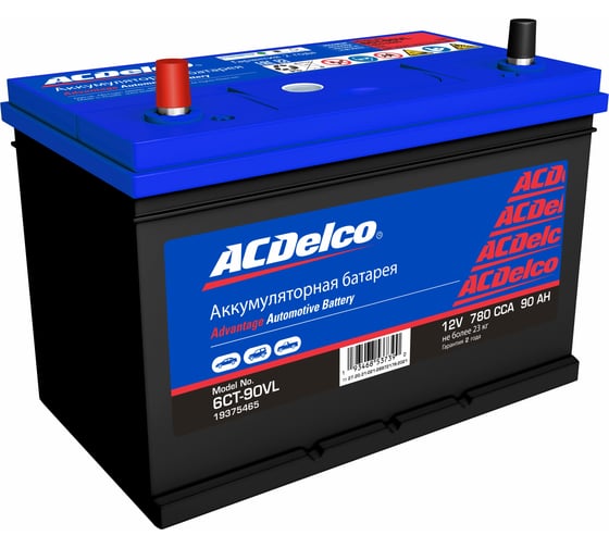 Аккумулятор ACDelco Asia 90-З-L Прямая Полярность 19375465