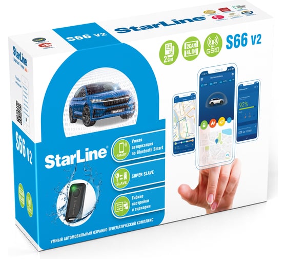 Охранно-телематичекий комплекс StarLine S66 v2 BT 2CAN+4LIN 2SIM GSM 4002892 1