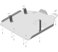 Алюминиевая защита ООО Трио Сервис MOTODOR 5 мм ПрП VW T6.1 совместно с защитой бака 32720