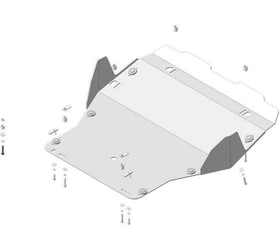 Алюминиевая защита ООО Трио Сервис MOTODOR 5 мм Д, КПП VW T5, T6, T6.1 32723