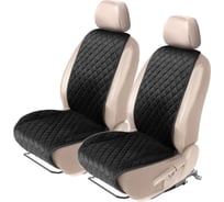 Накидка из алькантары на переднее сиденье автомобиля AutoFlex комплект 2 шт., черный 91042