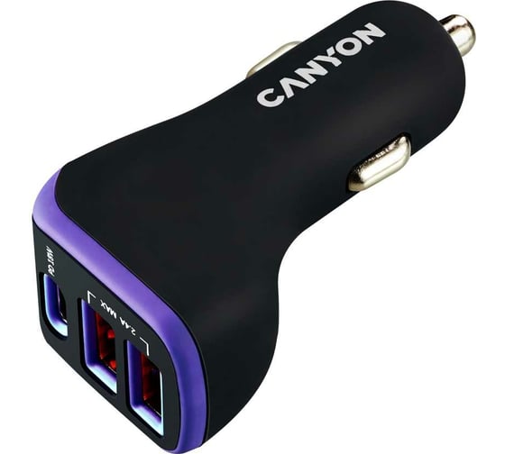 Зарядный адаптер Canyon C-08, чёрный/Пурпурный CNE-CCA08PU 1