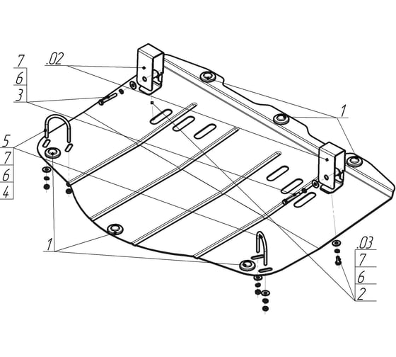 Стальная защита ООО Трио Сервис двигатель, КПП, Citroen C5 1.6Т АКПП, 2010- MOTODOR 00414