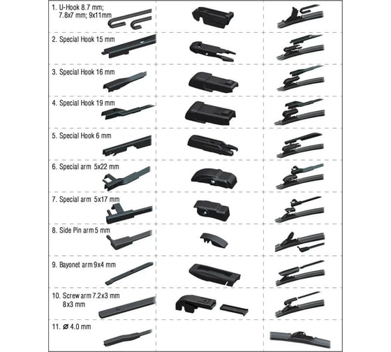 Щетка стеклоочистителя бескаркасная B 15 R AWM 410000021