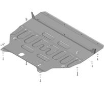 Стальная защита ООО Трио Сервис 2 мм, двигатель, КПП, CheryExeed TXL, Exeed TXL MOTODOR 79004