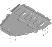 Стальная защита ООО Трио Сервис 2 мм, двигатель, КПП, Renault Scenic/Megane III/Fluence MOTODOR 71721