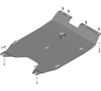 Стальная защита ООО Трио Сервис 2 мм, двигатель, КПП, Chery Tiggo 5 T21 2014-2019 MOTODOR 09014