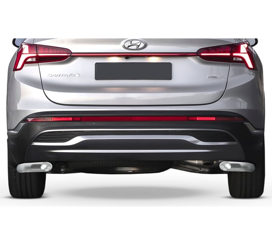 Защита заднего бампера Rival d57 Hyundai Santa Fe (2021- ), уголки+комплект крепежа R.2313.002 1