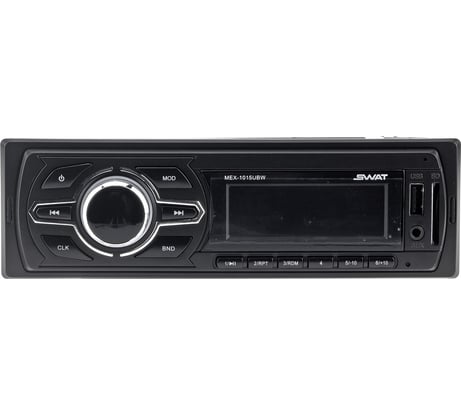 Медиа-ресивер SWAT 1 din, 4x50 Вт, BT, MP3, USB, SD, белые кнопки MEX-1015UBW