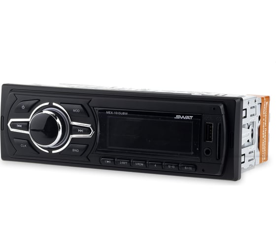 Медиа-ресивер SWAT 1 din, 4x50 Вт, BT, MP3, USB, SD, белые кнопки MEX-1015UBW