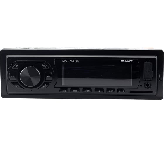 Медиа-ресивер SWAT 1 din, 4x50 Вт, MP3, USB, SD, зеленые кнопки MEX-1016UBG