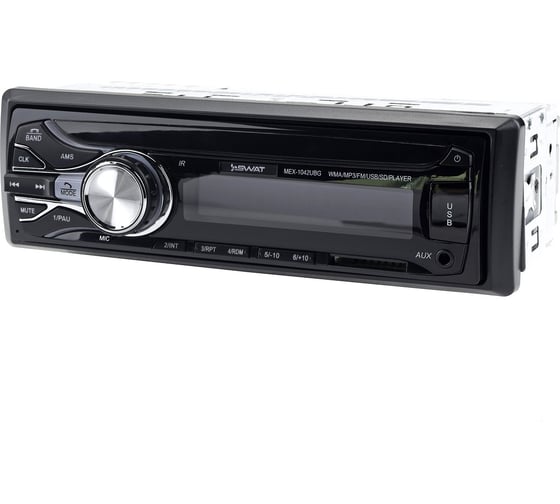 Медиа-ресивер SWAT 1 din, 4x50 Вт, BT, MP3, USB, SD, 2RCA, зеленые кнопки MEX-1042UBG
