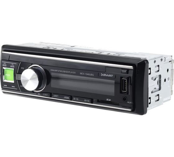 Медиа-ресивер SWAT 1 din 4x50 Вт, BT, MP3, USB, SD, 2RCA, зеленые кнопки MEX-1046UBG