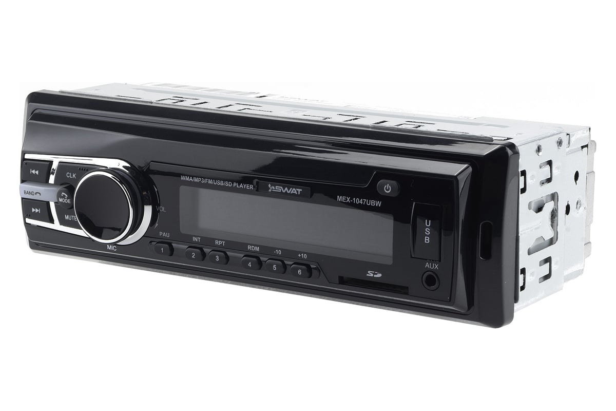 Медиа-ресивер SWAT 1 din, 4x50 Вт, BT, MP3, USB, SD, 2RCA, белые кнопки ...