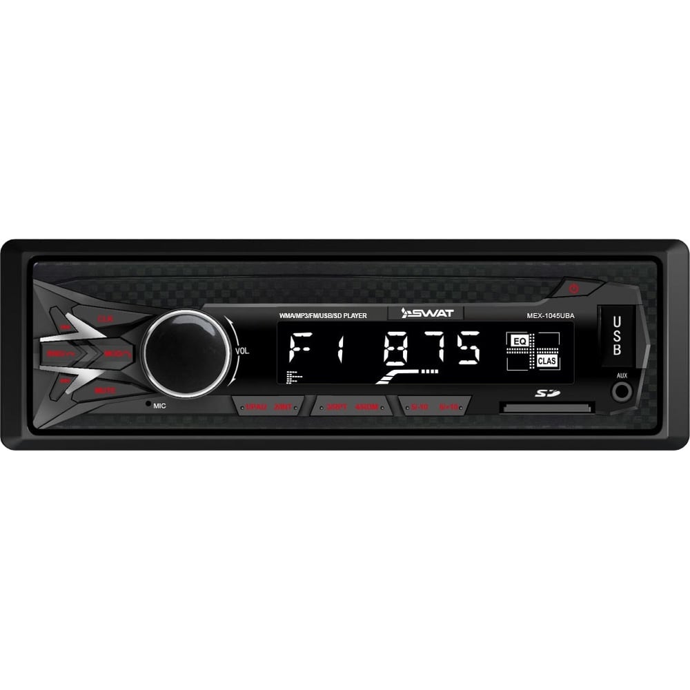 Ресивер SWAT 1 din медиа 4x50 Вт, BT, MP3, USB, SD, 2RCA, красные ...
