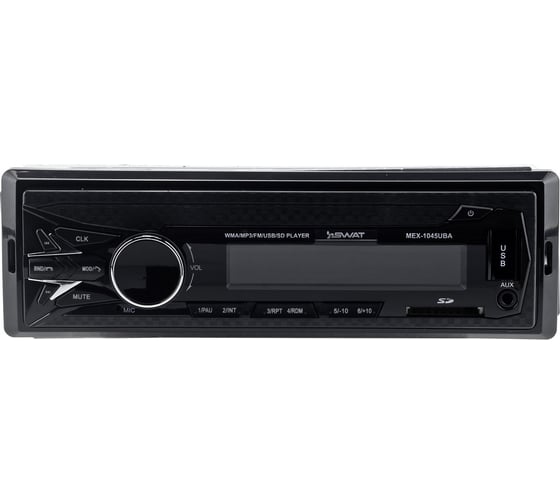 Ресивер SWAT 1 din медиа 4x50 Вт, BT, MP3, USB, SD, 2RCA, красные кнопки MEX-1045UBA
