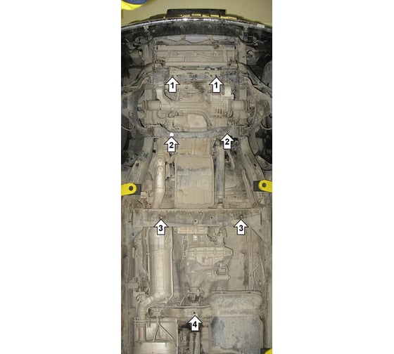 Стальная защита ООО Трио Сервис 2 мм, двигатель, КПП, РК, Nissan Pathfinder MOTODOR 01449