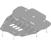 Стальная защита ООО Трио Сервис 2 мм, радиатор, двигатель, кпп, Alfa Romeo Brera, 159 MOTODOR 75901