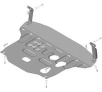 Стальная защита ООО Трио Сервис 2 мм, двигатель, КПП, Kia Soul/Seltos, 2019- MOTODOR 71034
