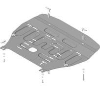 Стальная защита ООО Трио Сервис двигатель/КПП, Kia Sor 2020-, Carnival 2021-, Hyundai Santa Fe 2021- MOTODOR 71010