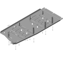 Стальная защита ООО Трио Сервис 2 мм, Б, Volkswagen Т6.1 Long MOTODOR 72705