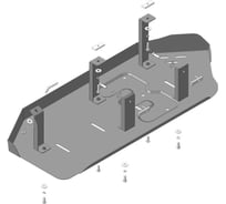 Стальная защита ООО Трио Сервис 2 мм, трубки кондиционера, Volkswagen T6.1 MOTODOR 72704