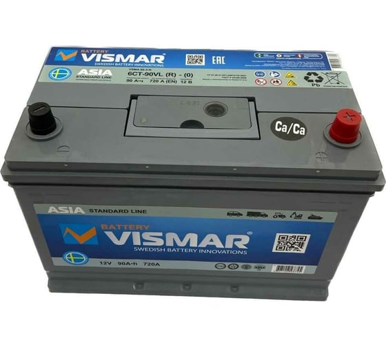 Аккумулятор VISMAR ST ASIA 6СТ-90 L (R)-(0) 720А 306/175/225 4627129568745