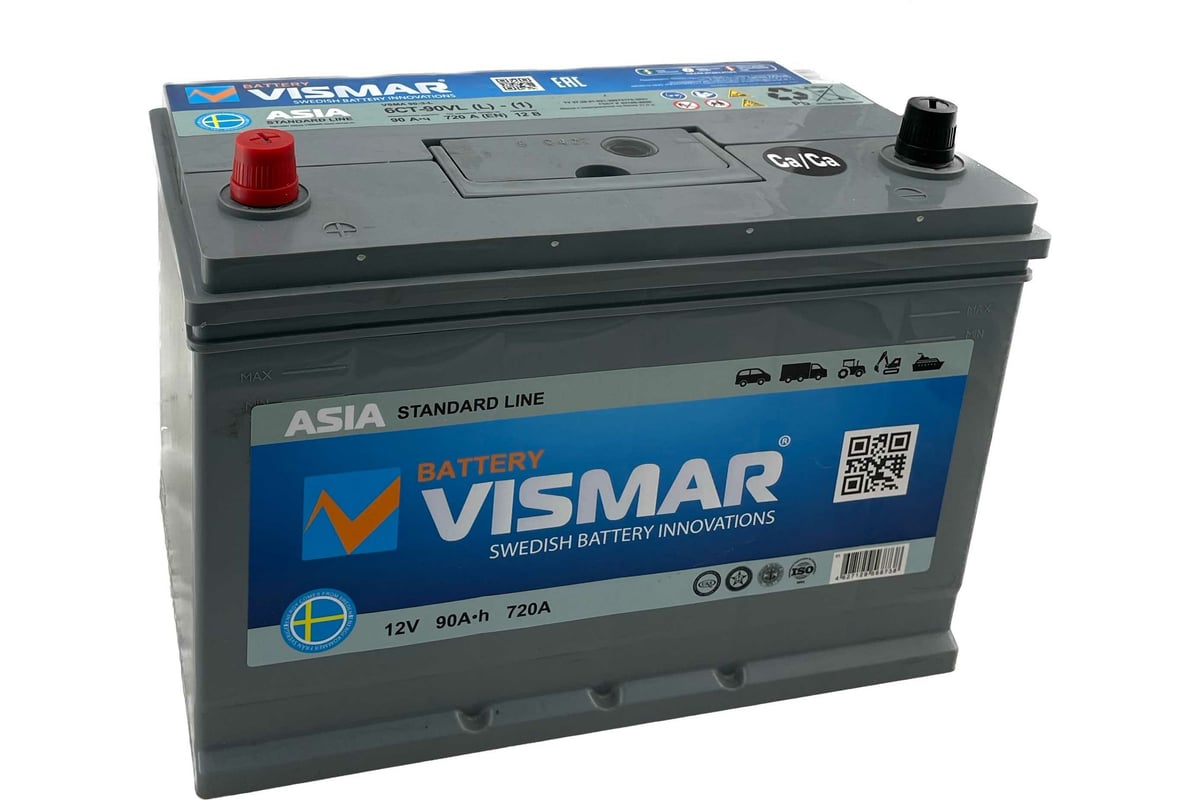 Аккумулятор vismar st asia 6ст-90 l (l)-(1) 720а 306/175/225 4627129568738