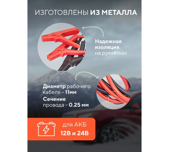 Стартовые провода Forsage 600 Aмпер, 3м F-884S630(28843)