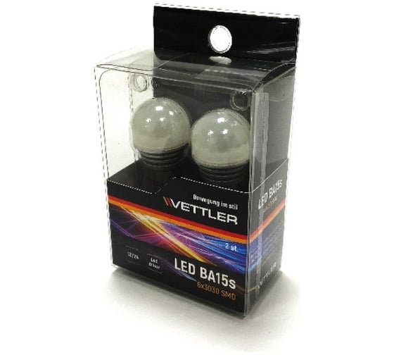 Светодиодная лампа VETTLER 12/24 V S25-6 3030 SMD, 2 шт. S25122430306White 1
