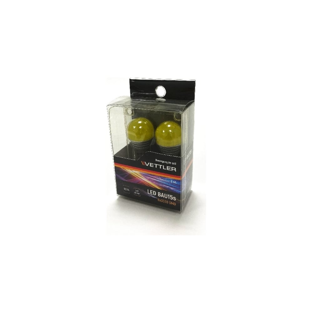 Светодиод S25-12-24V 6 SMD (3030) желтая стоп-сигнал  повторитель 1 конт (к-т 2шт) (VETTLE