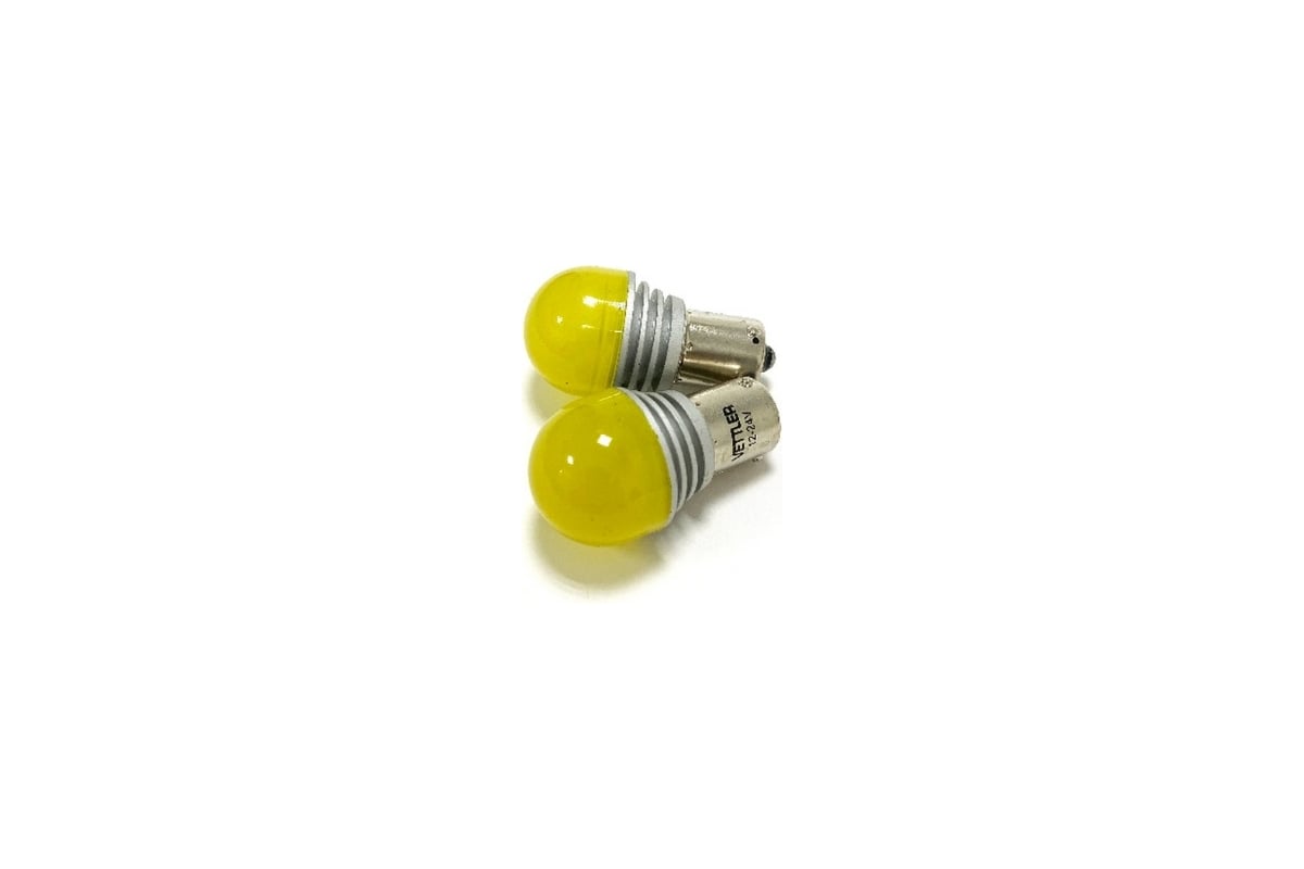 Светодиодная лампа VETTLER 12/24 V S25-6 3030 SMD, 2 шт.  S251224303060Yellow - выгодная цена, отзывы, характеристики, фото - купить  в Москве и РФ