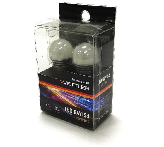 Светодиодная лампа VETTLER 12/24 V S25-6 3030 SMD, 2 шт. S251224303060White 1