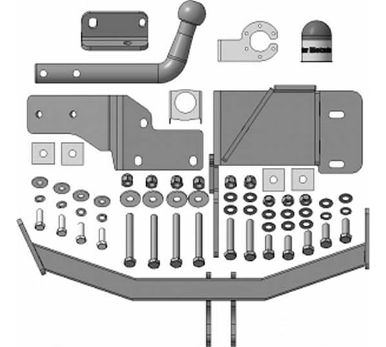 Фаркоп KIA Sorento Prime 2015-2020, Hyundai Santa Fe 2018-2020 ООО Трио Сервис MOTODOR 91006-A